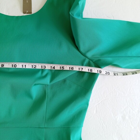 J.CREW Sheath Dress Size 12 Green 3/4 Sleeve Tulle Hem $198 H2851 New Classic - Picture 8 of 12